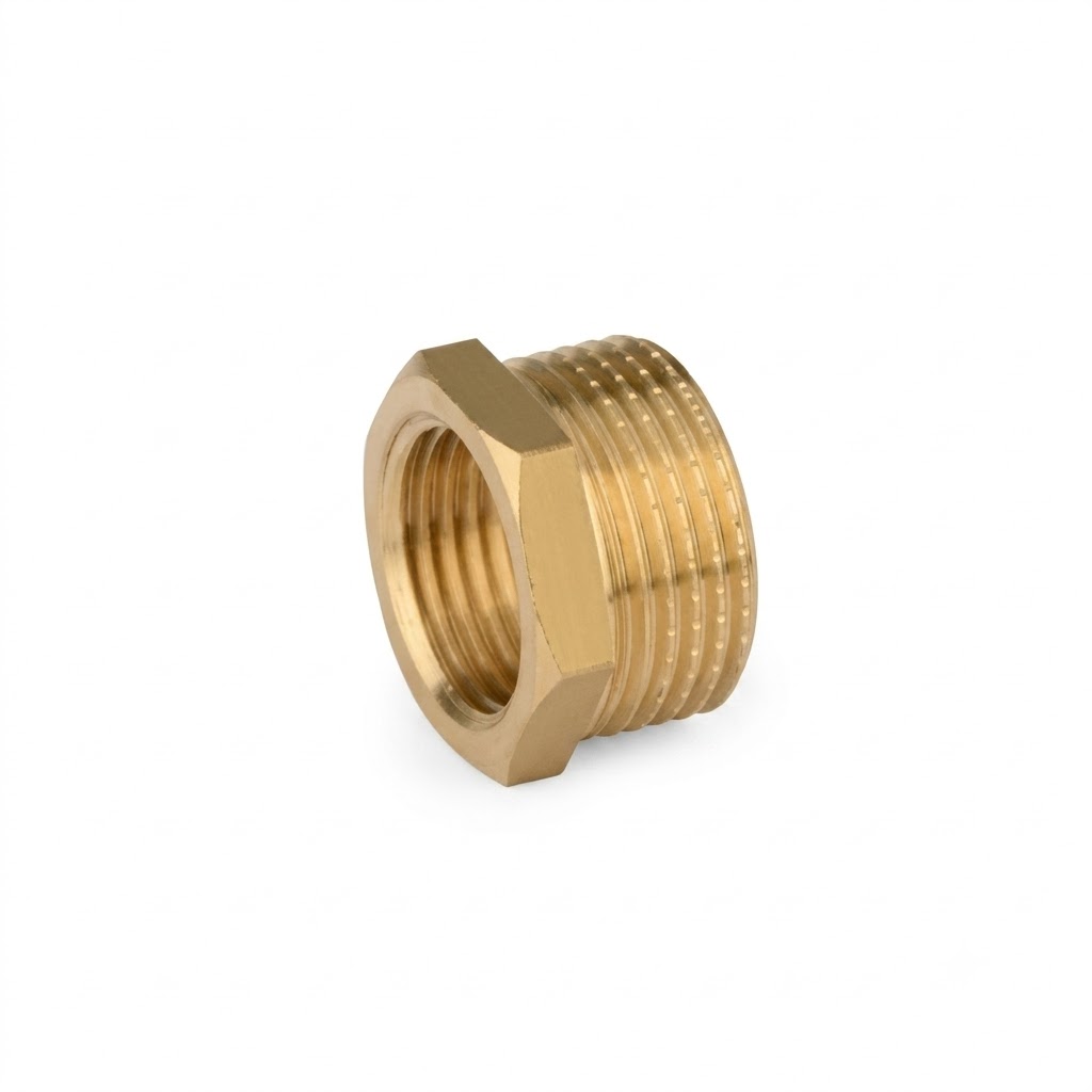 Riduzione esagonale maschio femmina 1" x ottone giallo 1/2" GIALLO