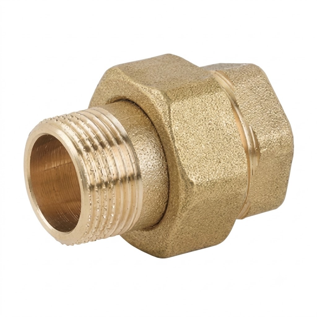 RACCORDO maschio femmina 3 PEZZI CON O-RING 1/2" IN OTTONE GIALLO