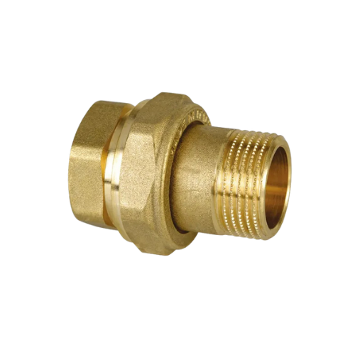 RACCORDO maschio femmina 3 PEZZI CON O-RING 1" IN OTTONE GIALLO