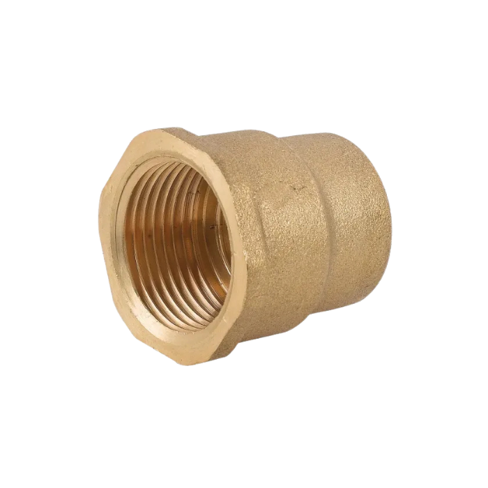 Raccordo Manicotto ridotto femmina F1/2" x F1" in ottone giallo