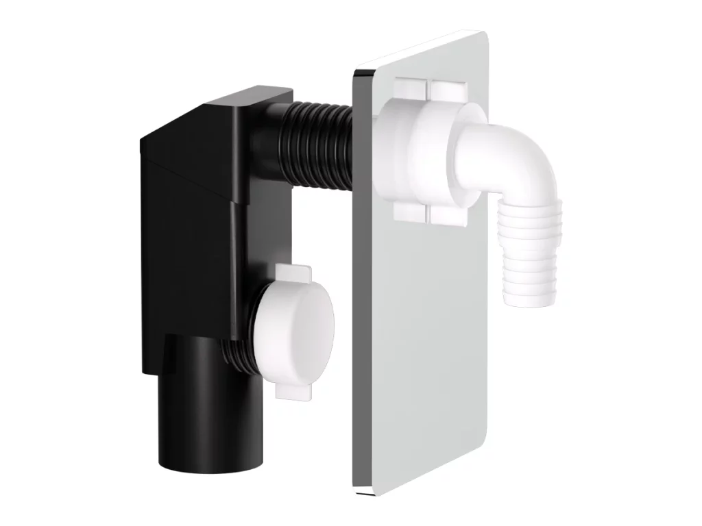 SIFONE AD INCASSO PER LAVATRICE C/PIASTRA INOX