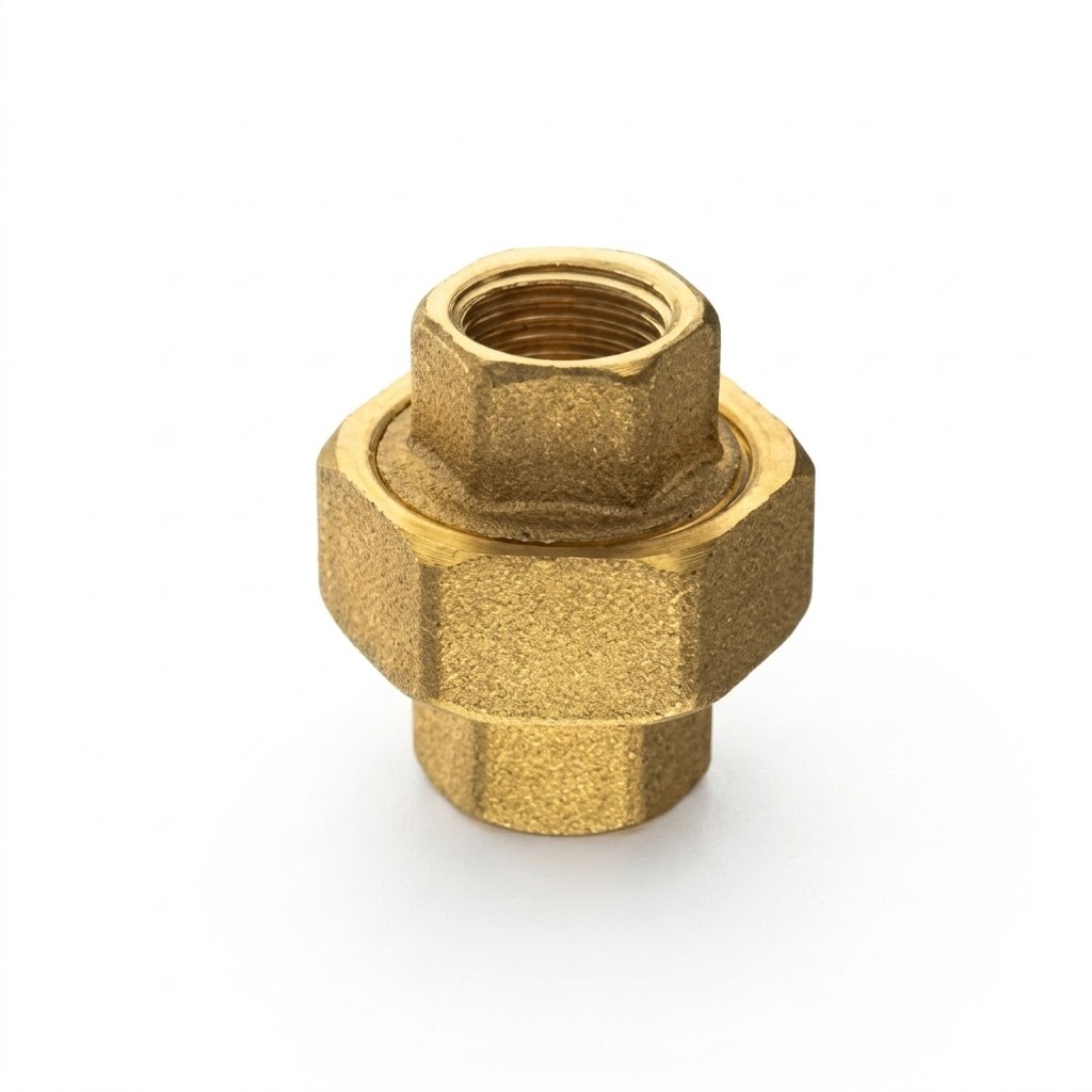 Bocchettone a 3 pezzi femmina in ottone giallo con o-ring 3/4"