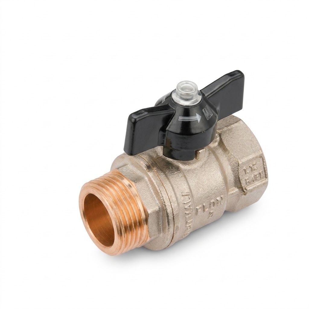 Valvola arresto a sfera a farfalla maschio femmina 3/4"