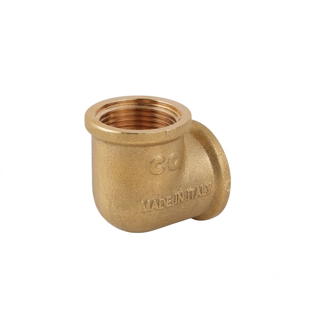 Raccordo curvo gomito femmina femmina in ottone giallo 3/4"