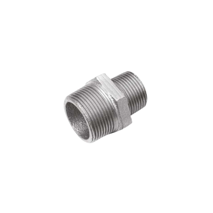 Raccordo diritto maschio niples ridotto zincato 1/2"x3/8"