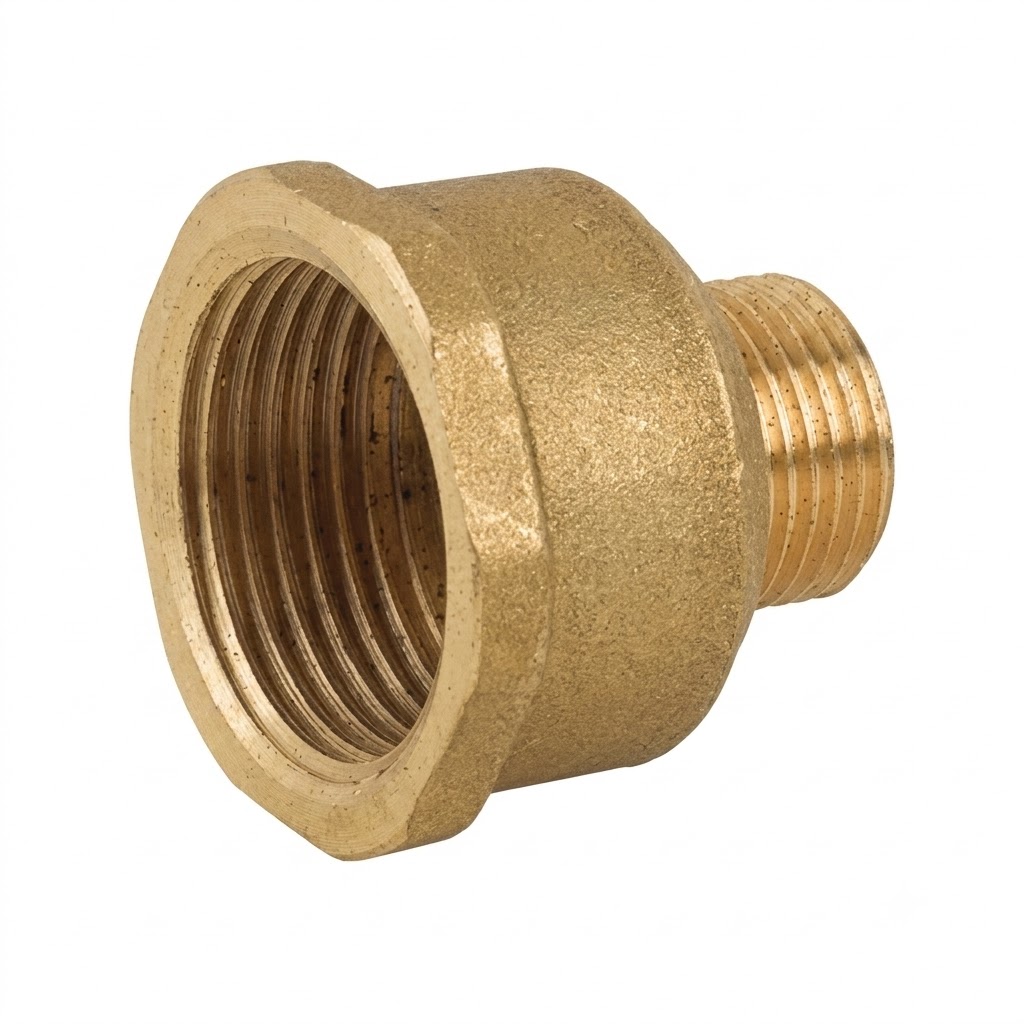 Raccordo diritto ridotto maschio M 1/4"x1/2" in ottone giallo