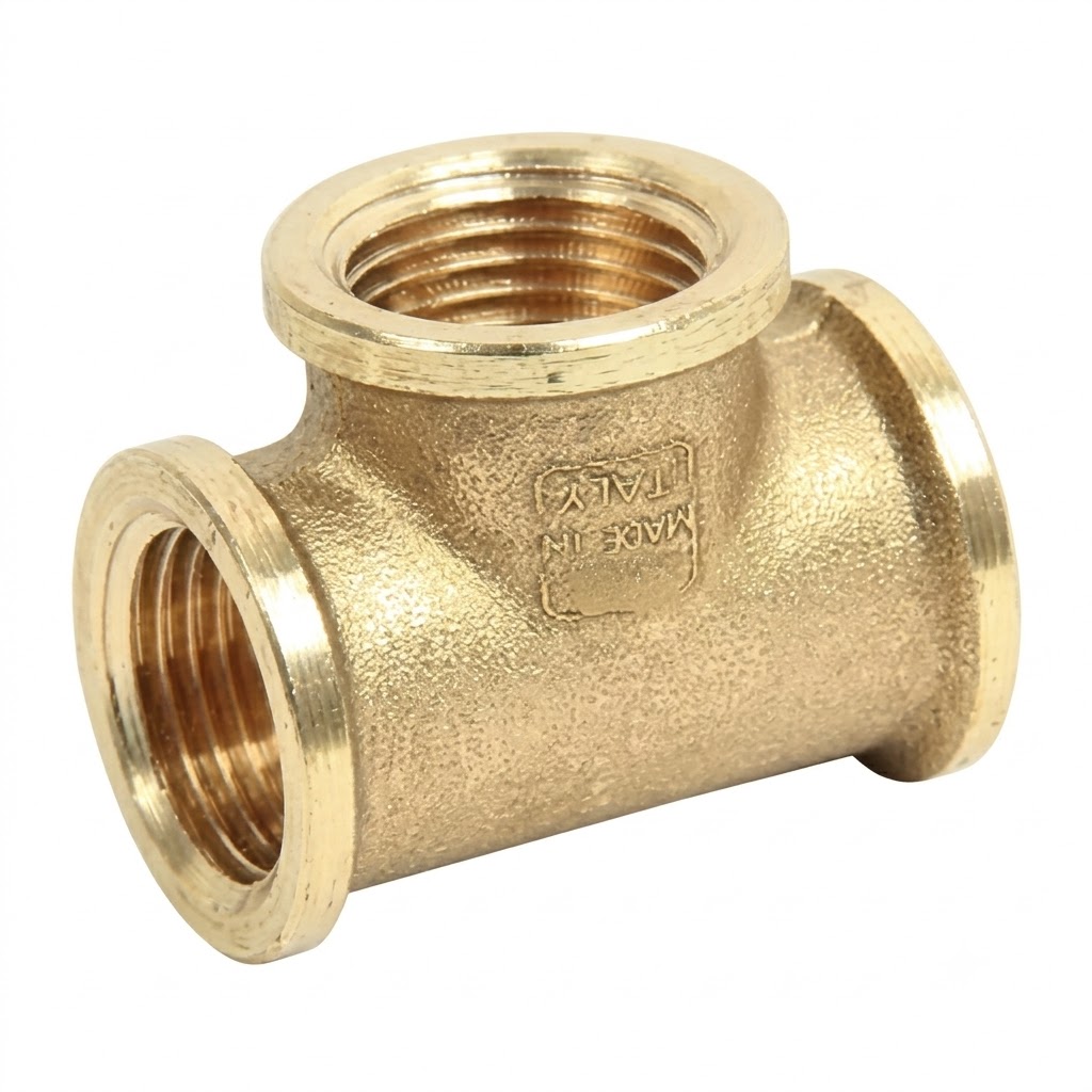 Raccordo a tee intermedio in ottone giallo 3/4"