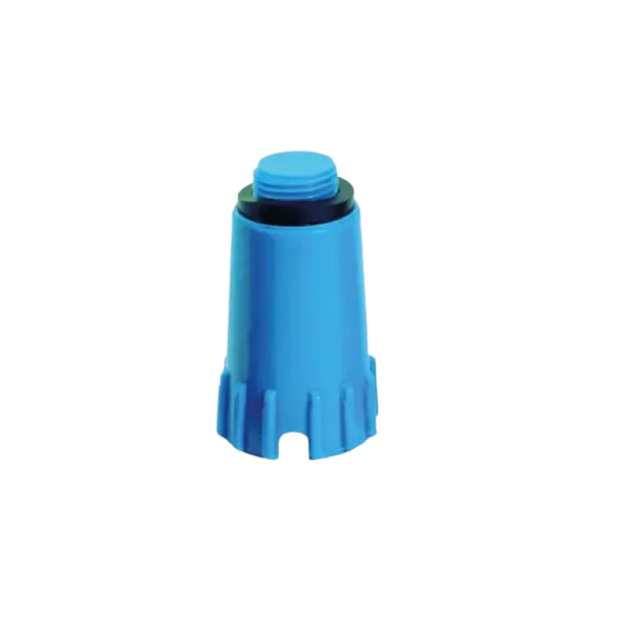 Tappo collaudo impianti con guarnizione di tenuta 1/2" blu