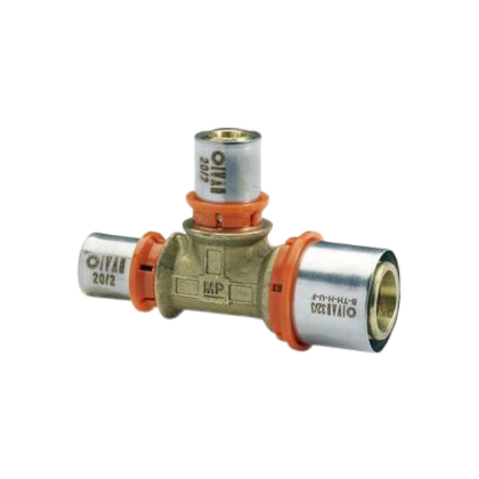 Raccordo a tee ridotto a Pinzare acqua per tubo multistrato ø26x20x26