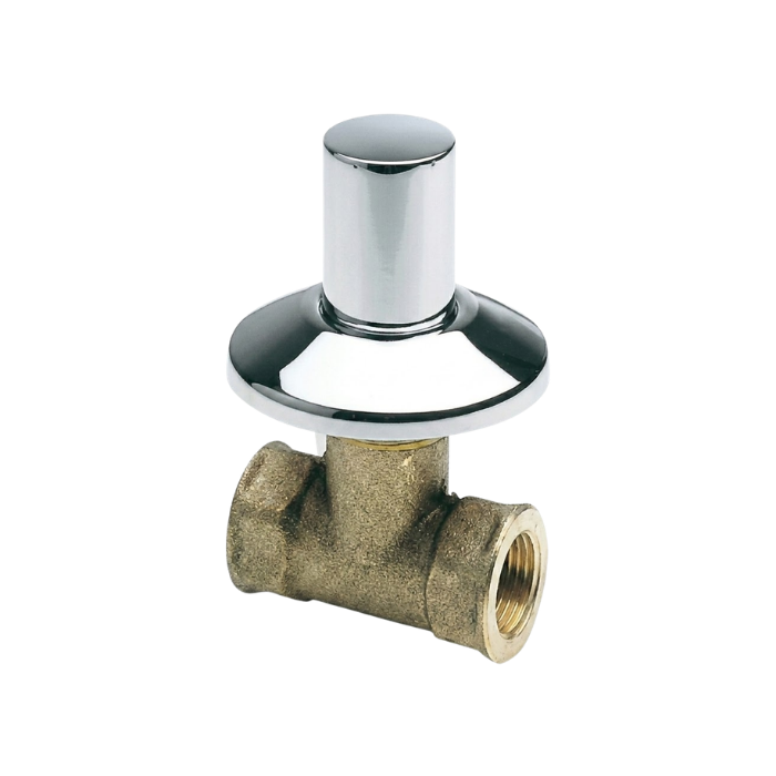 Rubinetto arresto incasso a cappuccio in ottone con rosone 1/2"