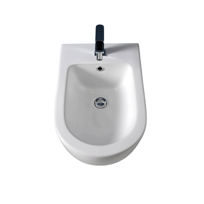 Bidet filo parete in ceramica bianca serie Chloe