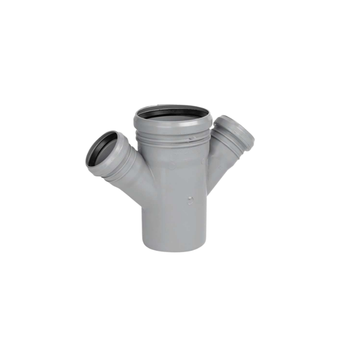 Braga ridotta doppio innesto in pvc 45° ø110xø40xø40
