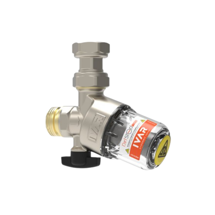 Defangatore Magnetico Ultra compatto con filtro interno completo di valvola di intercettazione e sfera con raccordo girevole con volvola di non ritorno