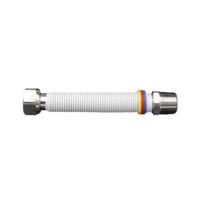 Flessibile estensibile per acqua-gas inox rivestito bianco