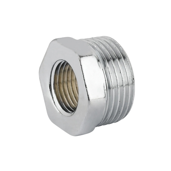 Raccordo ridotto riduzione in ottone cromato F1/2"xM3/8"