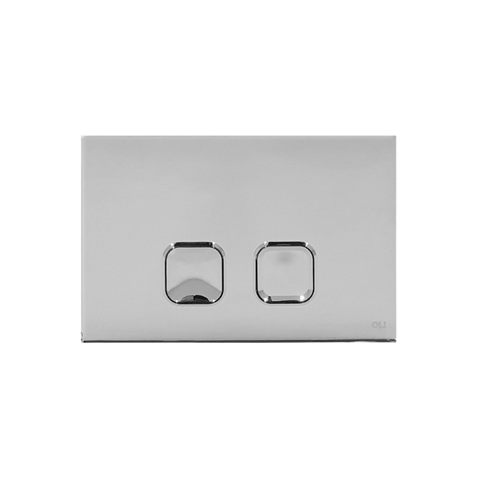 Placca di comando Plain dual doppio tasto cromato