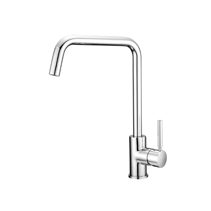 Rubinetto miscelatore monocomando per lavello forma canna sagomata Nero Opaco
