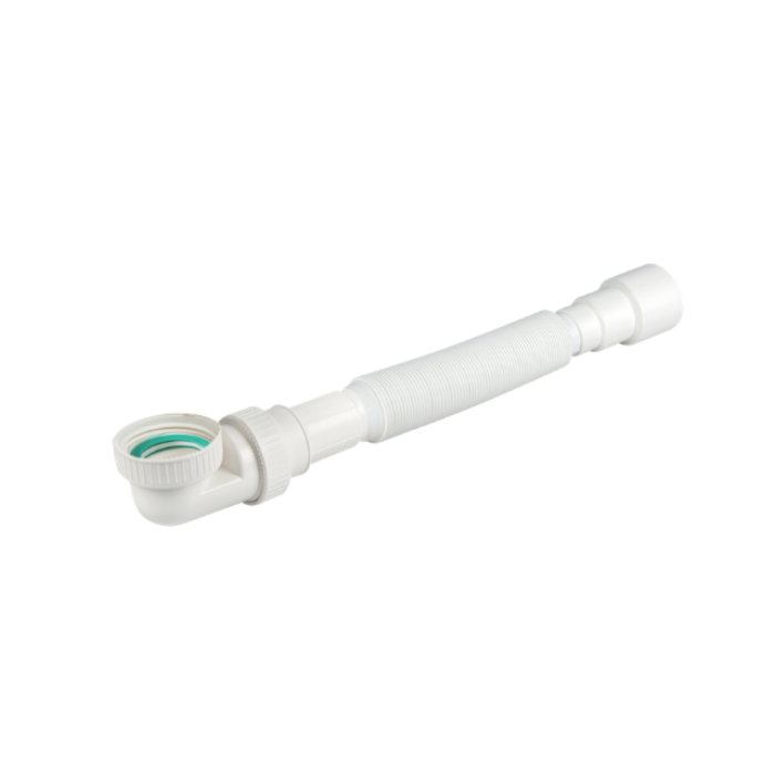 Tubo flessibile cin ghiera plastica e curva 90° uscita  11/2"