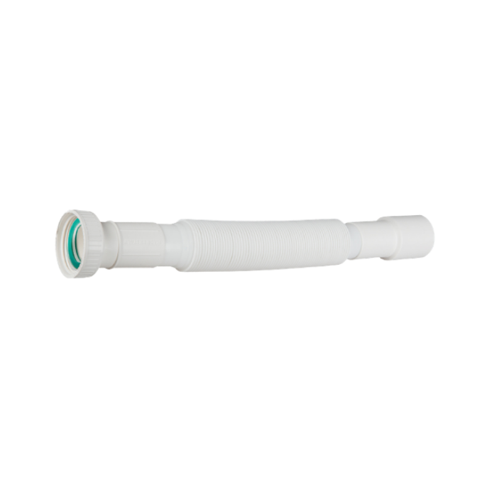 Tubo sifone flessibile per scarico acqua con ghiera in plastica