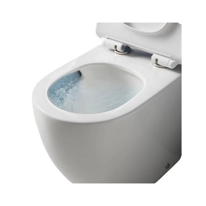 Vaso Wc a terra filo parete  in ceramica bianca serie Chloe