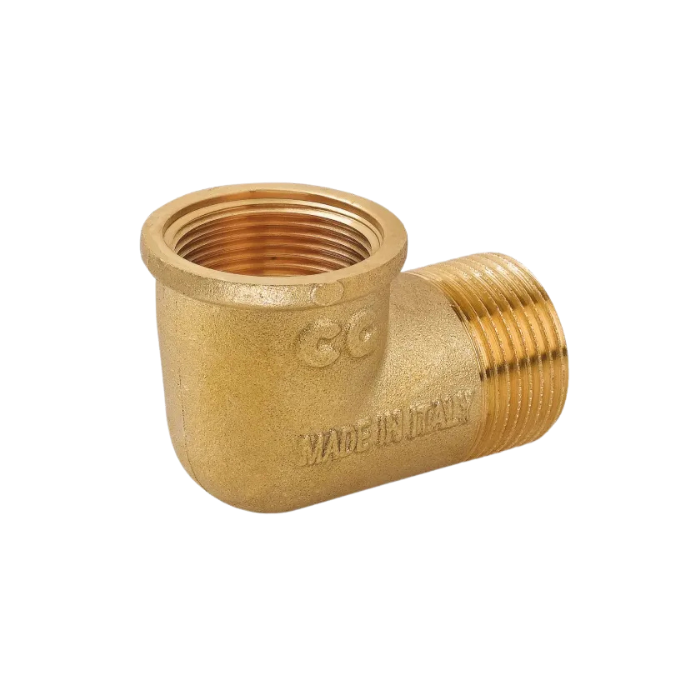 CURVA maschio femmina ottone giallo da 1/2"
