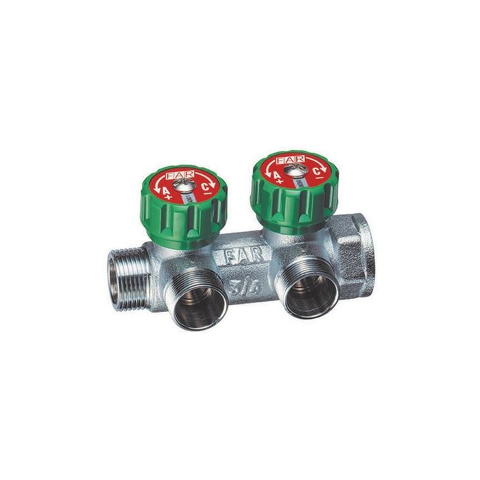 Collettore lineare 3/4" in ottone maschio femmina per sanitari vie