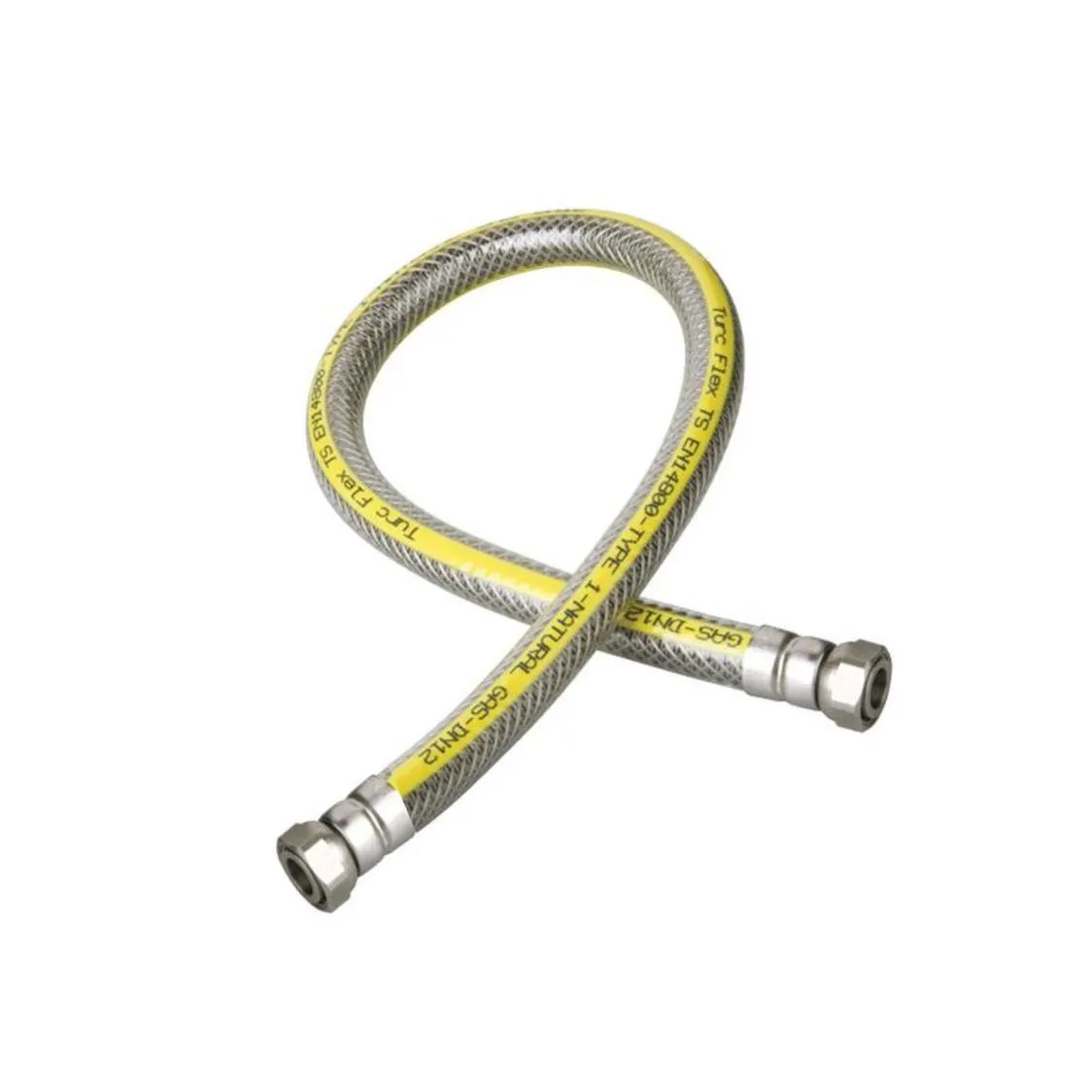 Flessibile per gas in acciaio inox rivestito EN 14800 attacco 1/2" Cm