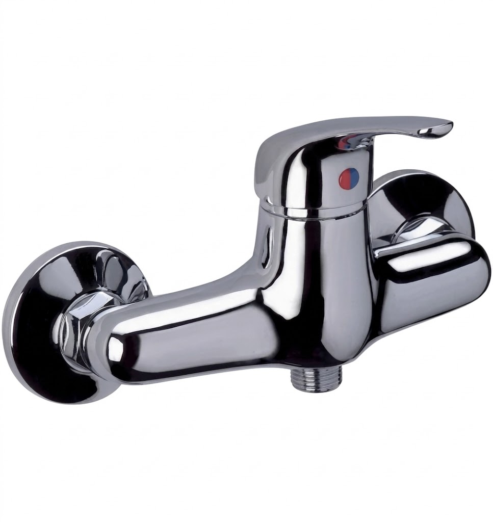 Rubinetto miscelatore monocomando esterno doccia cromato con flessibile modello brigitte
