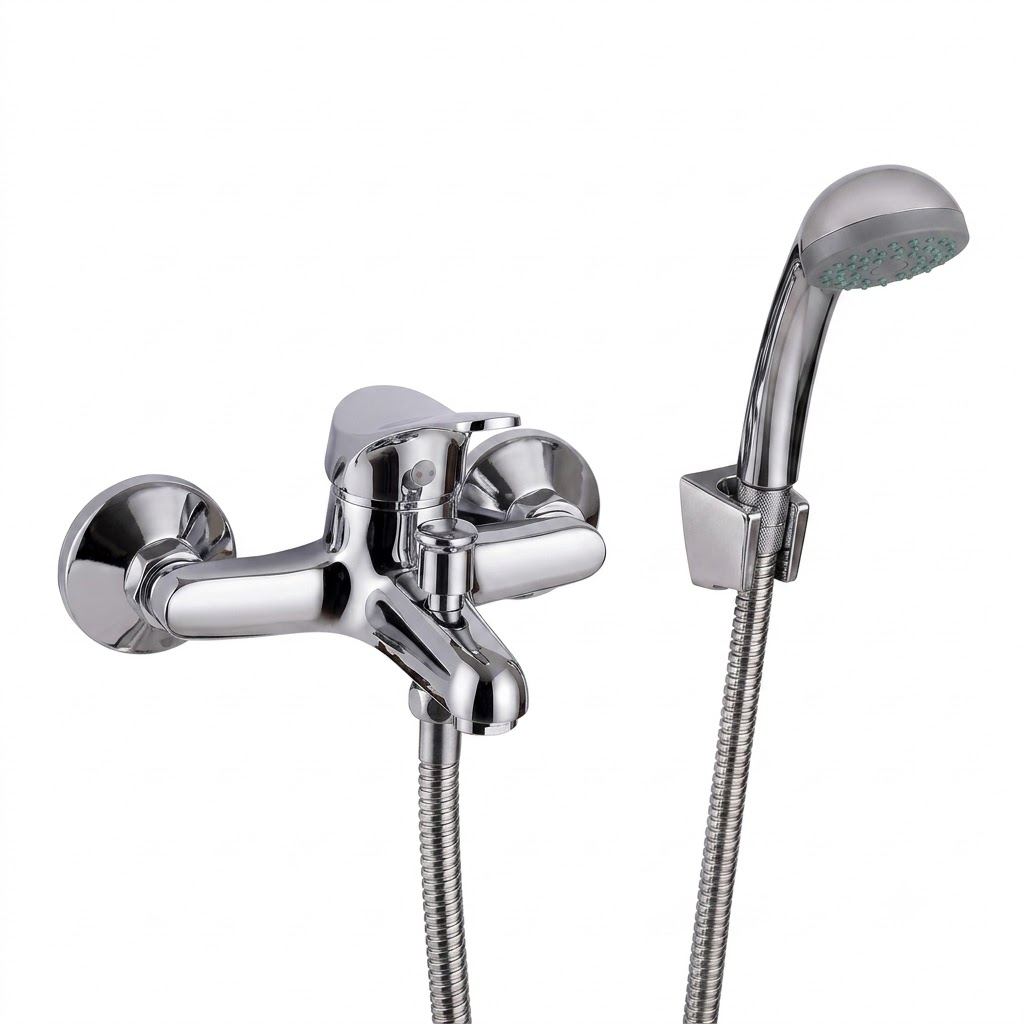 Rubinetto miscelatore monocomando per vasca esterno con duplex e flessibile MT 1,5 modello brigitte