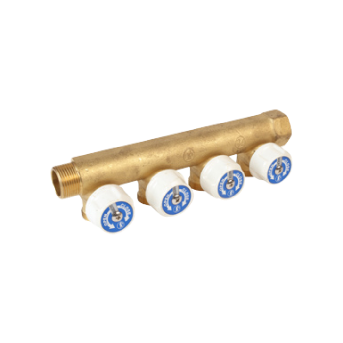 Collettore lineare 3/4" in ottone maschio femmina per sanitari vie